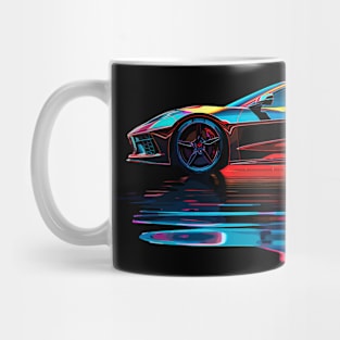 C8 Corvette Supercar Racecar Reflection Prism Art Sportscar Muscle Car Corvette C8 Mug